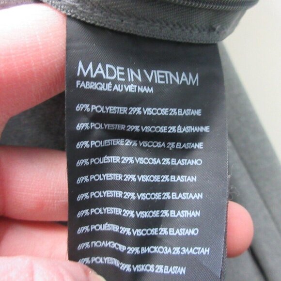 Club Monaco Linnzie Pants Women 8 Gray Stretch Cropped Buttons Wool Blend 338 - Picture 4 of 11